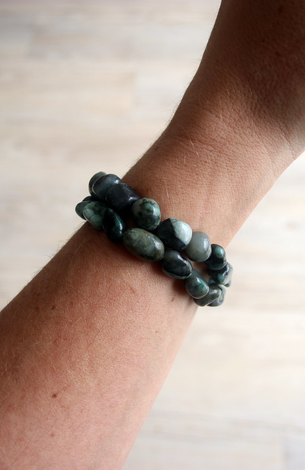 Emerald Nugget Bead Bracelet 336